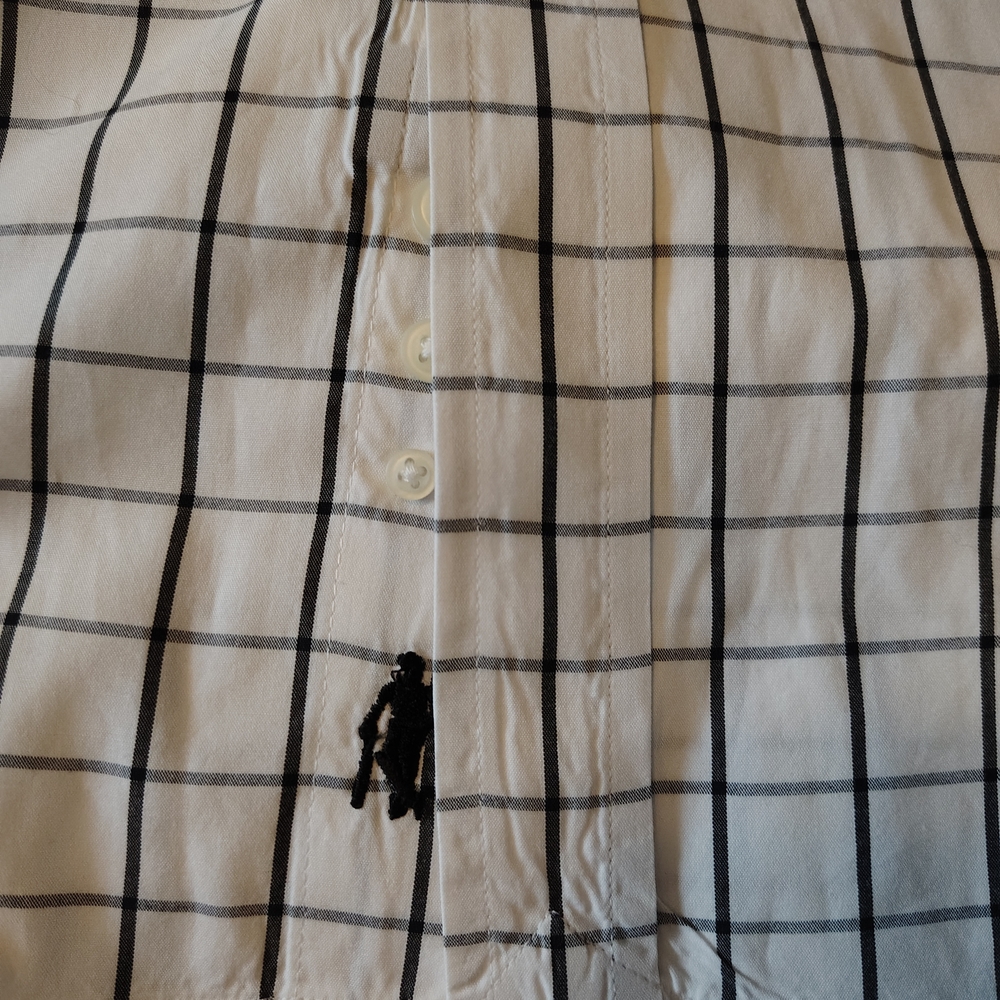 T. Harris London men's Black and White Professional Checkered Dress Shirt - Picture 2 of 8